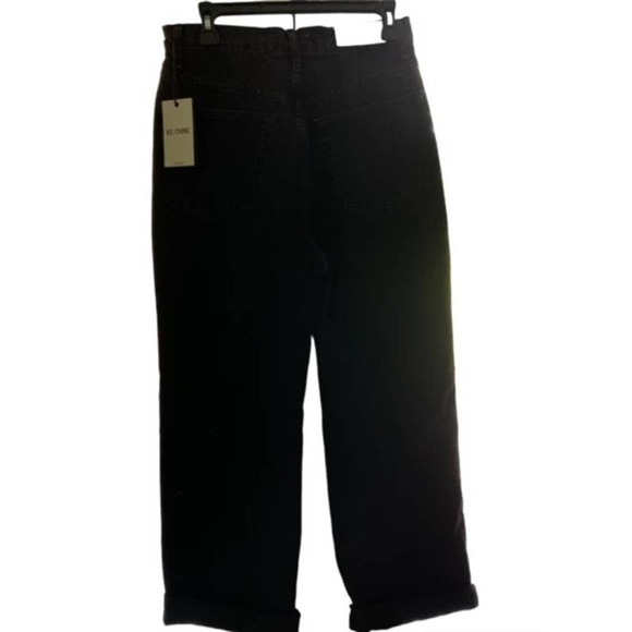MOUSSY Denim - ReDone Womens Jeans Originals 70s Ultra High Rise‎ Wide Leg in Shaded Black NWTs